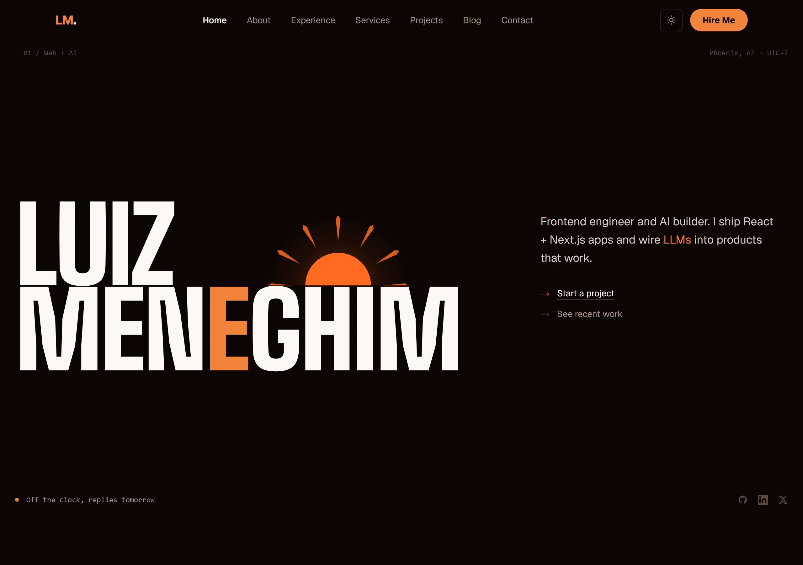 Luiz Meneghim website by Lume Studio